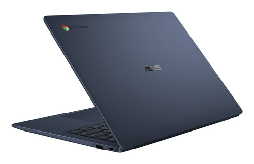 ASUS Chromebook CM14 CM1406CM4A-LY0051 – lukket låg set ovenfra; tastaturlayout illustrativt