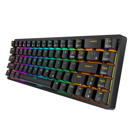 Trådlöst Mekaniskt Tangentbord Royal Kludge RK837 RGB, Brun Switch (svart)