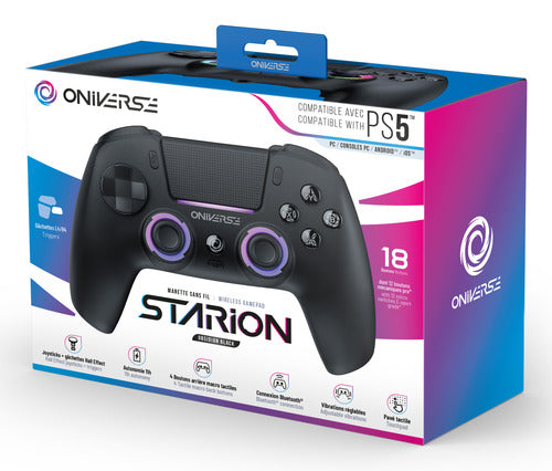 Oniverse Starion – trådløs PS5-controller i Obsidian Black – emballage