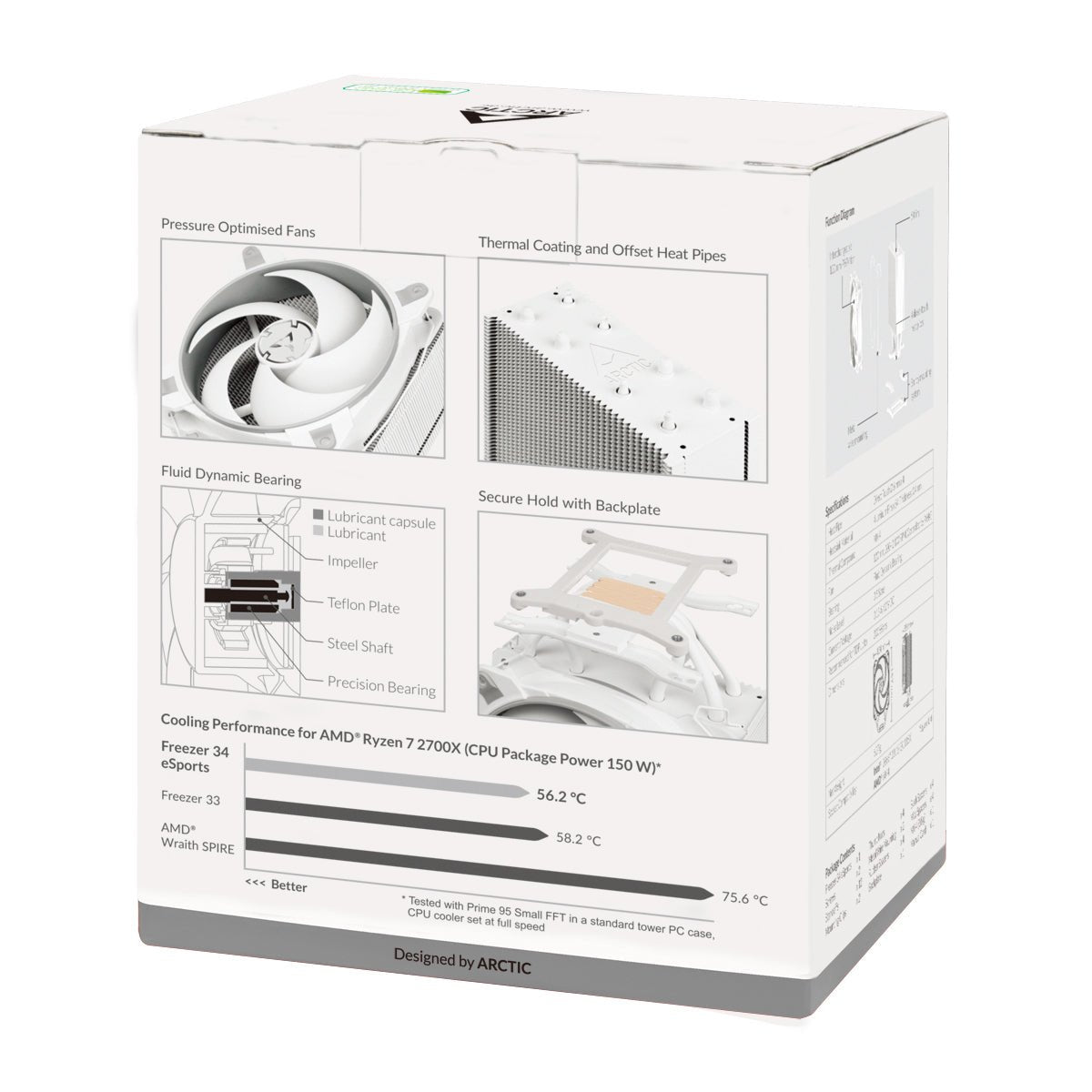 ARCTIC Freezer 34 eSports DUO Processor-køler 1-pack Grå Hvid 120mm ARCTIC