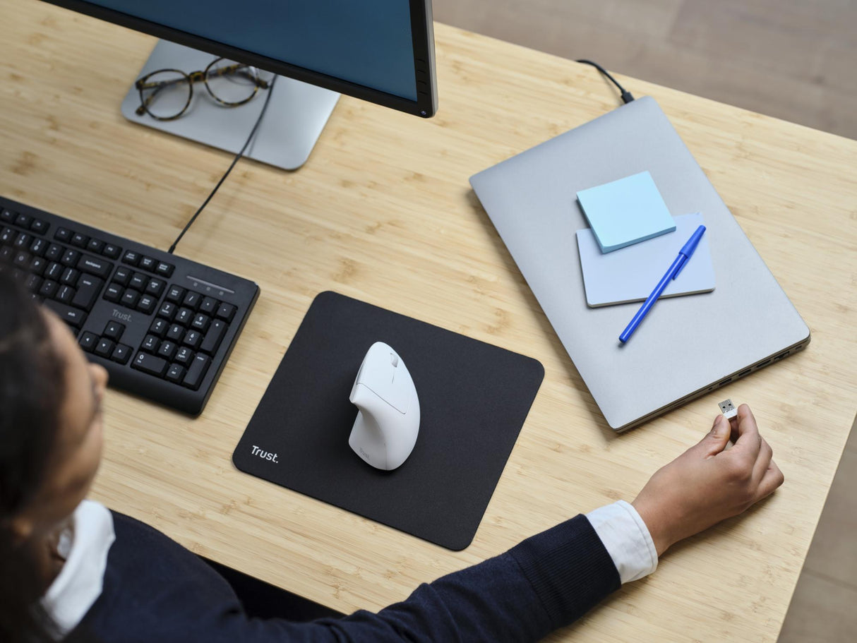 TRUST VERTO TRÅDLÖS ERGO MUS - VIT