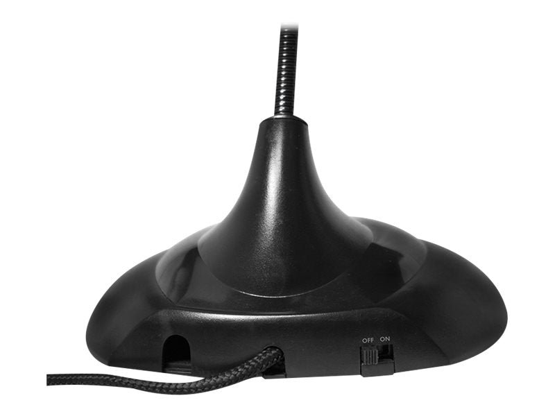 LogiLink multimediamikrofonstativfot och flexibel halsmikrofonkabel - 58dB rundstrålande svart