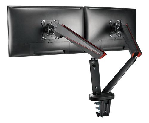 Dubbel Skärmar Fjäderstödd Pro Gaming Monitor Arm