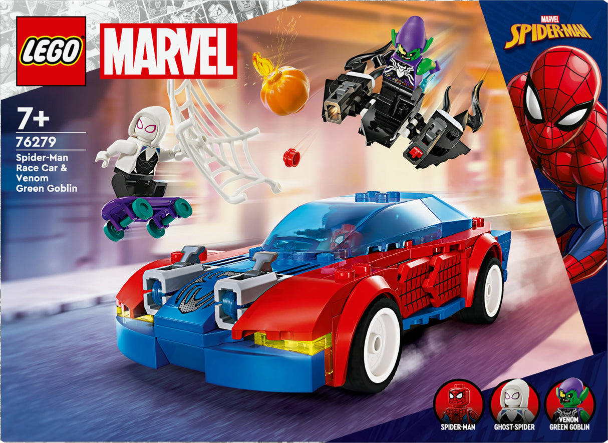 LEGO 76279 Marvel Super Heroes Spider-Man's Racing Car & Venom Green Goblin Construction Toy