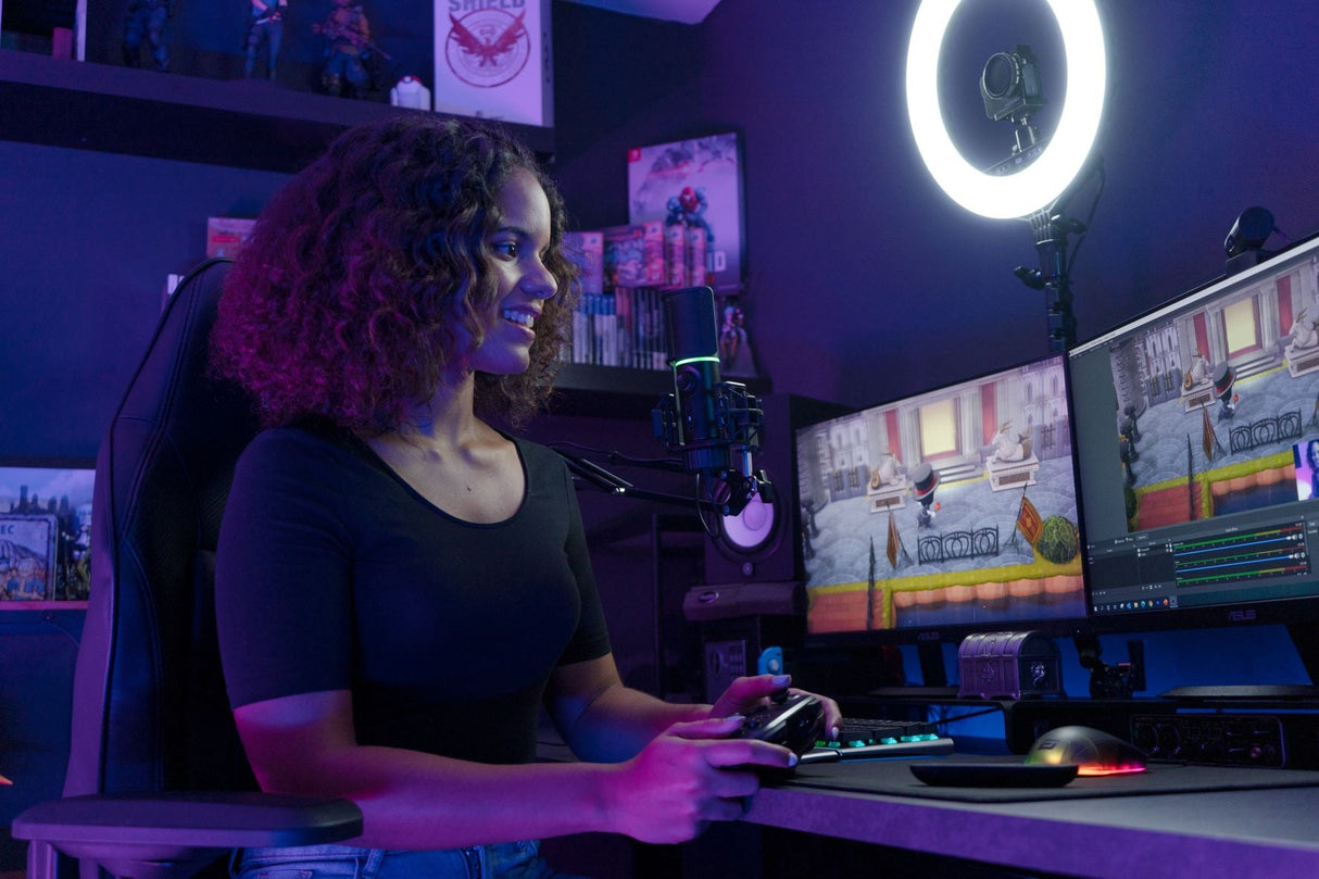 Streamplify MIC RGB-mikrofon Inkl. Mic Arm - Svart