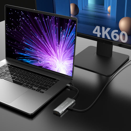 j5create – 4K/60 Hz USB-C mini-dock med 10 Gbit/s USB – 4K-skærm som brugseksempel