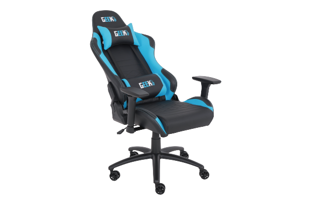 Geekd Vulcan Gaming Chair Svart/Blå - Topp PU-läder - Upp Till 120 KG