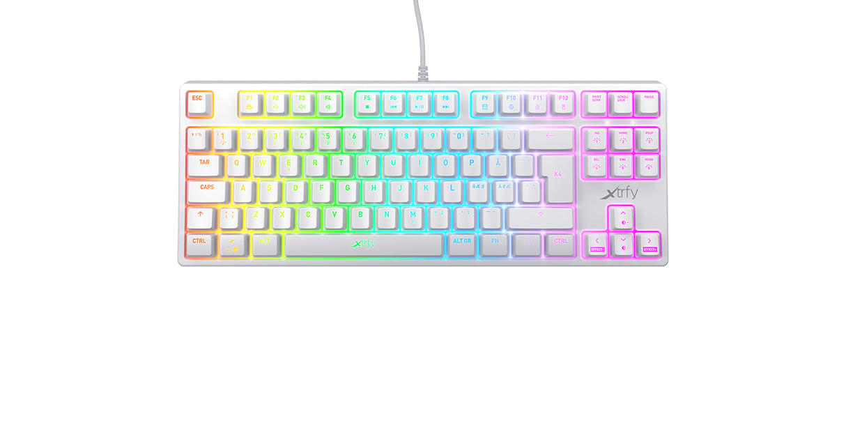 Xtrfy K4 RGB TKL WHITE Mekaniskt Speltangentbord RGB