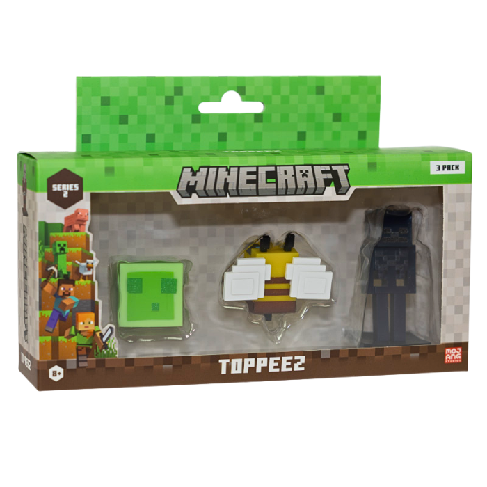 Minecraft - 3D 6 cm Figure 3 pack S2 - Slime, Bee og Wither Skeleton
