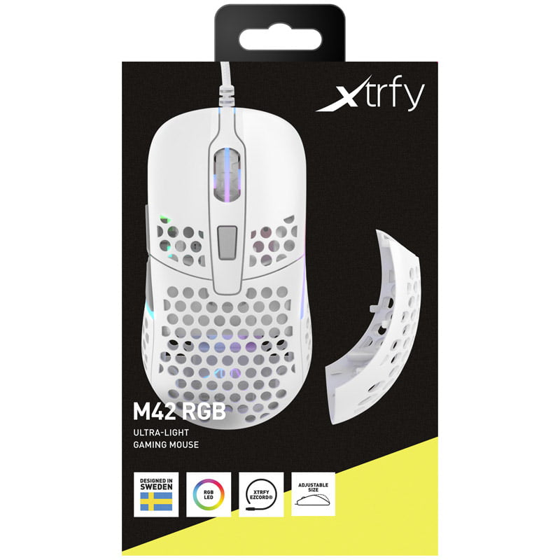 Xtrfy M42 RGB, Spelmus, Vit