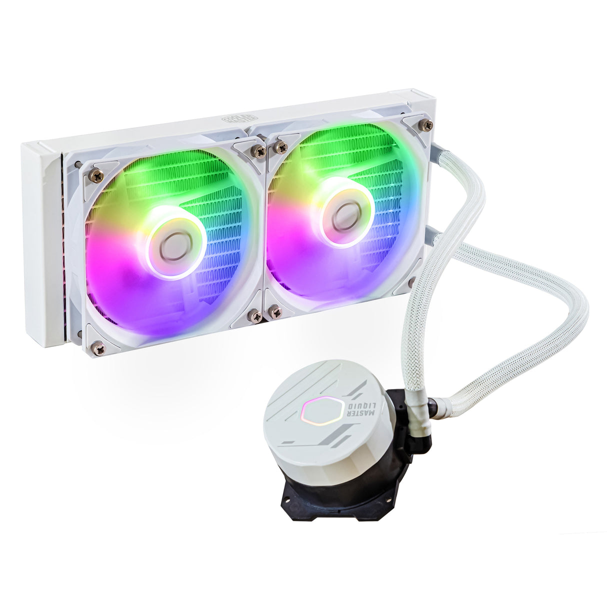 Cooler Master MasterLiquid Lite 240L Core ARGB-processorer Flytande Kylsystem 1-pack Vit 120 mm