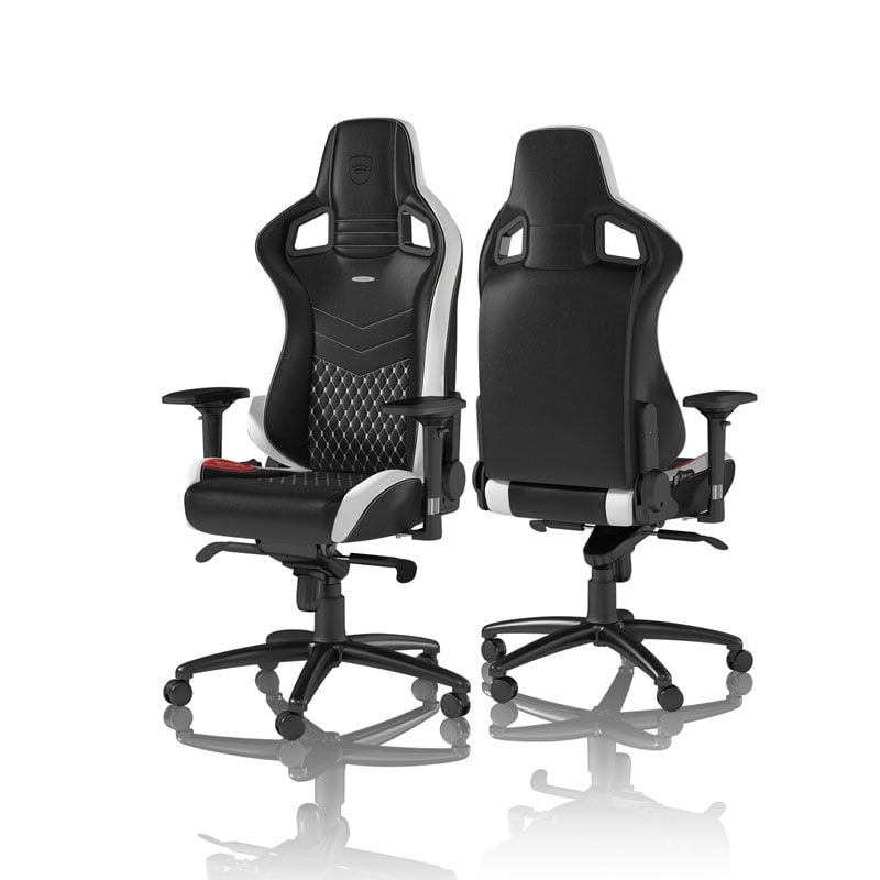 Noblechairs EPIC Äkta Läder Svart/Vit/Röd