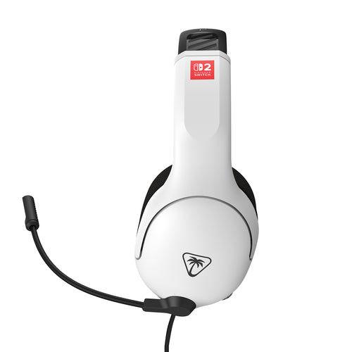 Turtle Beach Airlite Fit – Nintendo Switch 2 – Sort/hvid – hvid ørekop fra siden