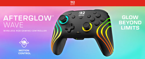 Turtle Beach Afterglow Wave Wireless – Switch-controller, sort – Illustration af RGB-lys
