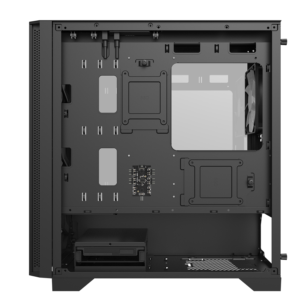 Montech Air 100 ARGB Black - Micro ATX, härdat glas, 4x ARGB-fläktar ingår