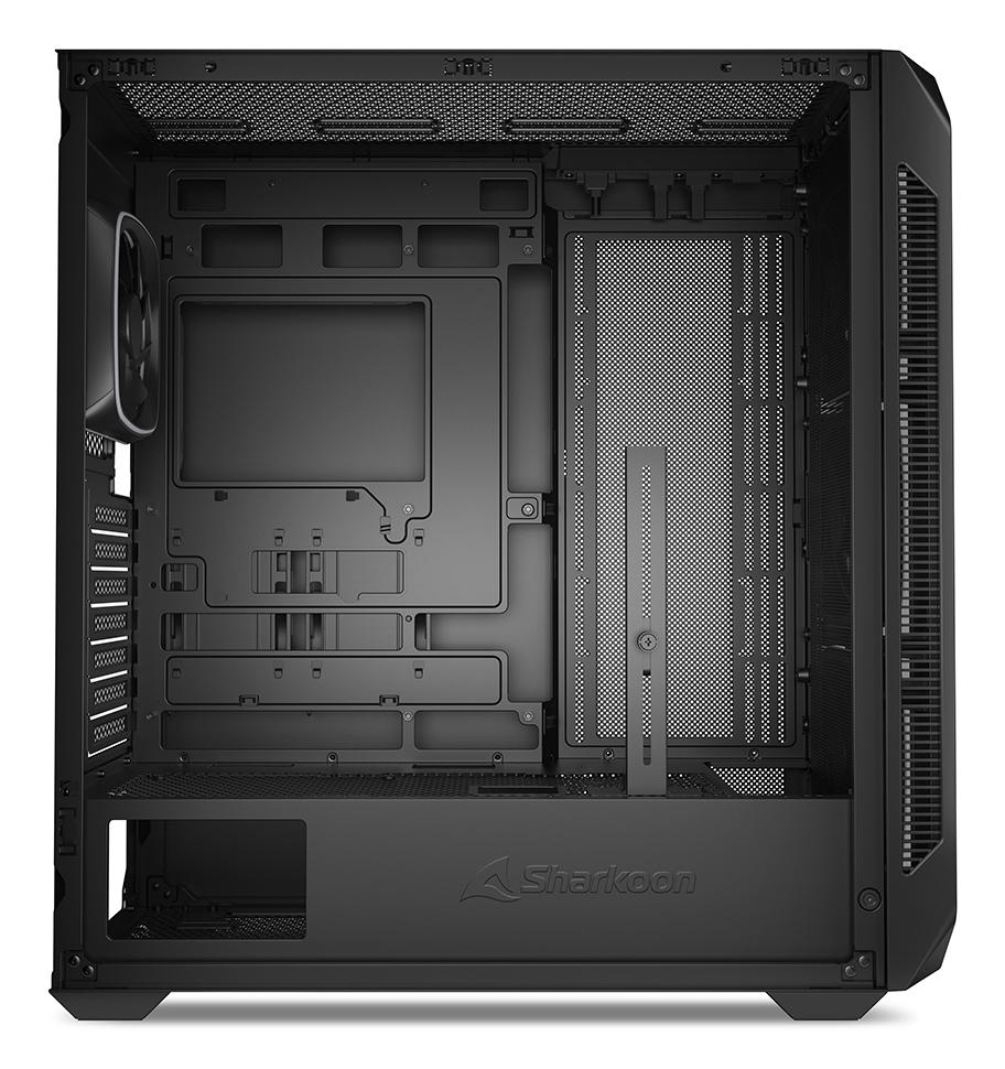 Sharkoon AK5G RGB Black Panoramic Dual Tempered Glass 4x 120mm ARGB PWM Fans USB-C BTF ATX Gaming PC Case Sharkoon