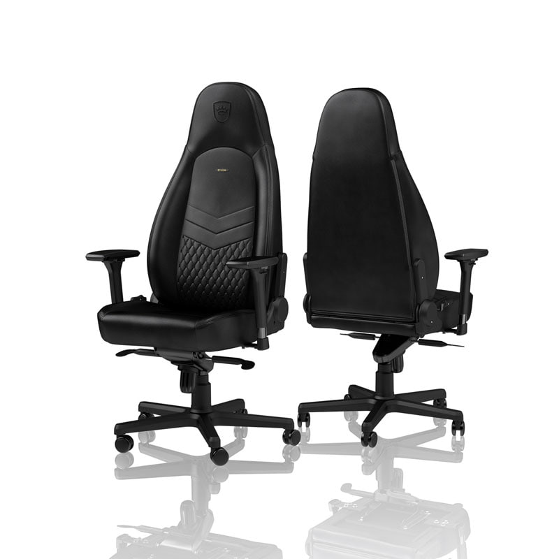 noblechairs ICON Äkta Läder Svart/Svart