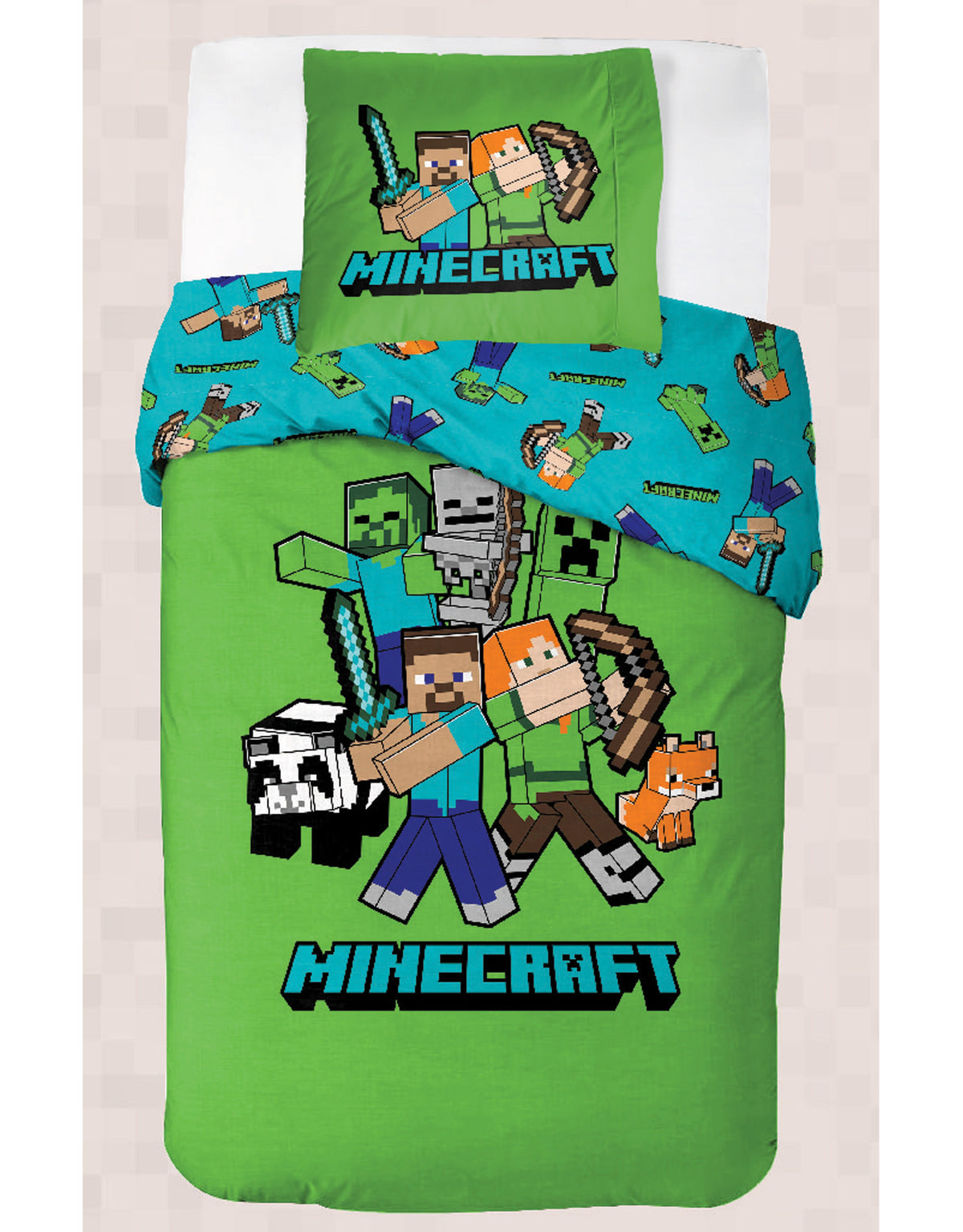 Bed Linen - Adult Size 140 x 200 cm - Minecraft Classic Crew (1029463) BrandMac