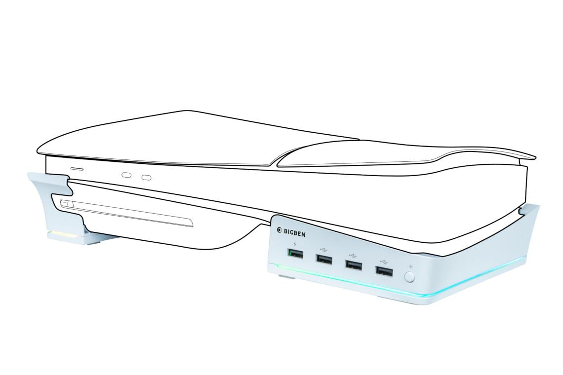 Nacon Horizontal Hub Station RGB/USB Hub, Vit PS5 Slim