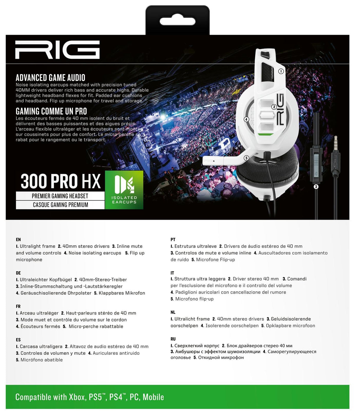 Nacon - Rig Headphones 300 Pro HX - White Nacon