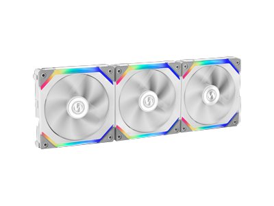 Lian Li UNI FAN SL120 RGB PWM-fläktar, 3-pack, vit - 120 mm