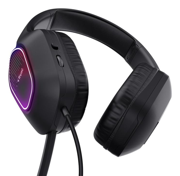 TRUST GXT416 ZIROX LED HEADSET - SVART