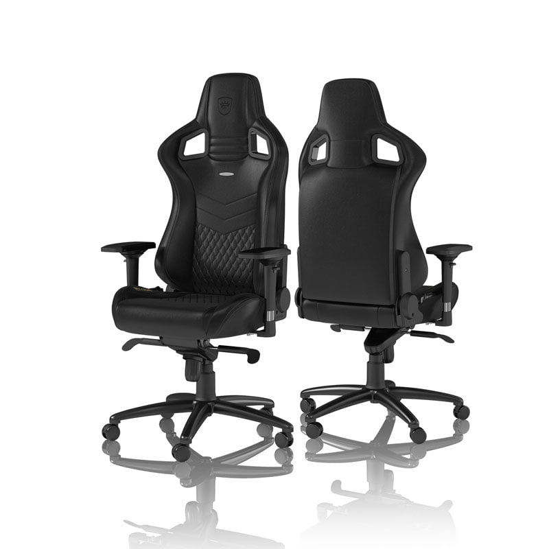 Noblechairs EPIC Äkta Läder Svart/Svart