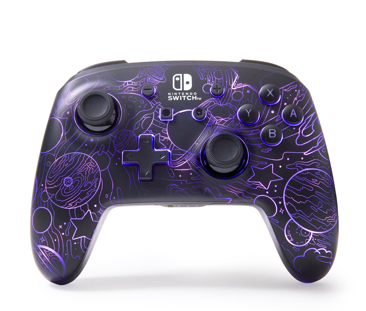 PowerA Enhanced Wireless Lumectra controller – Galactic Vortex – Nintendo Switch – forside med lilla belysning