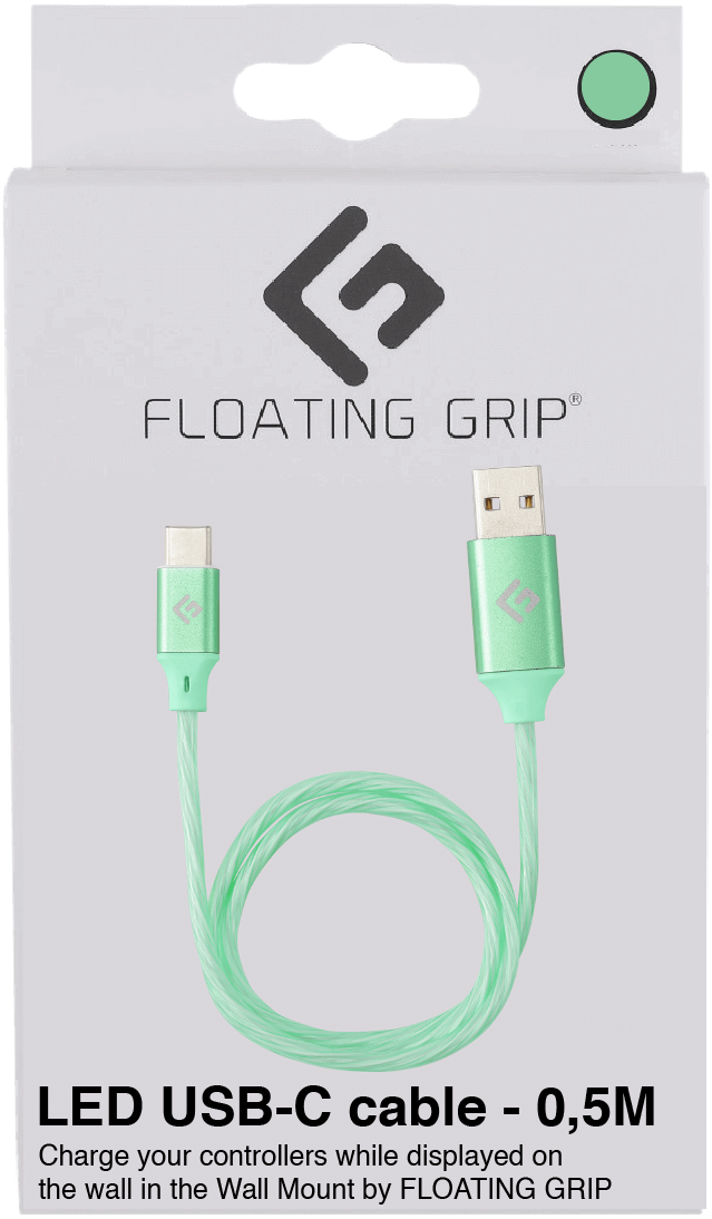 Flytande Grepp 0,5 M LED USB-C-kabel (grön)