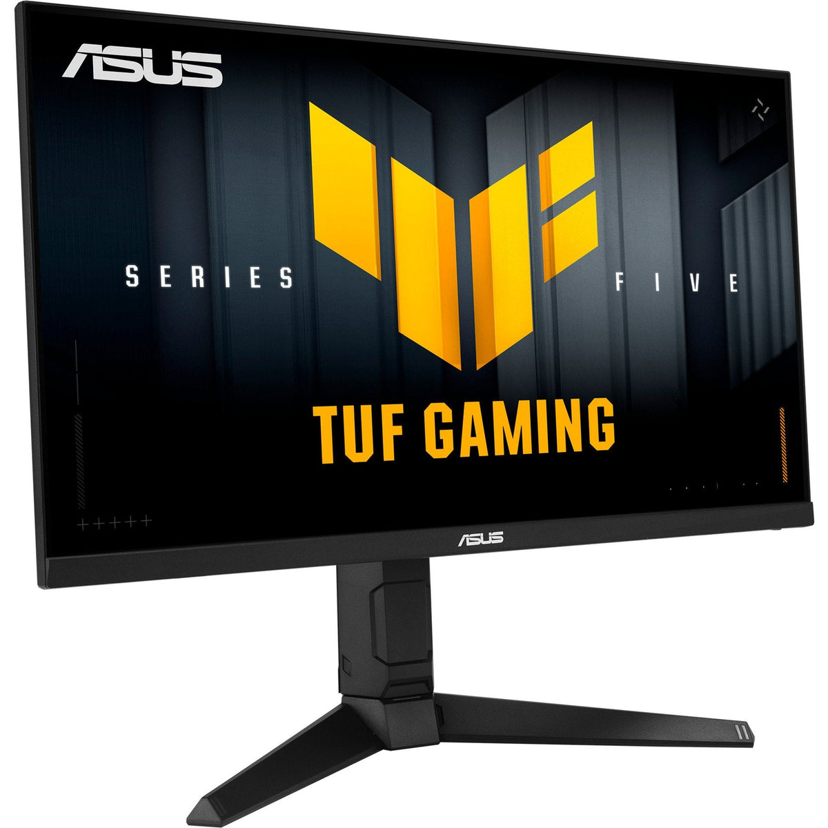 ASUS TUF Gaming VG259QL5A – 24,5" Fast IPS – Full HD – 200 Hz – skærm set skråt forfra