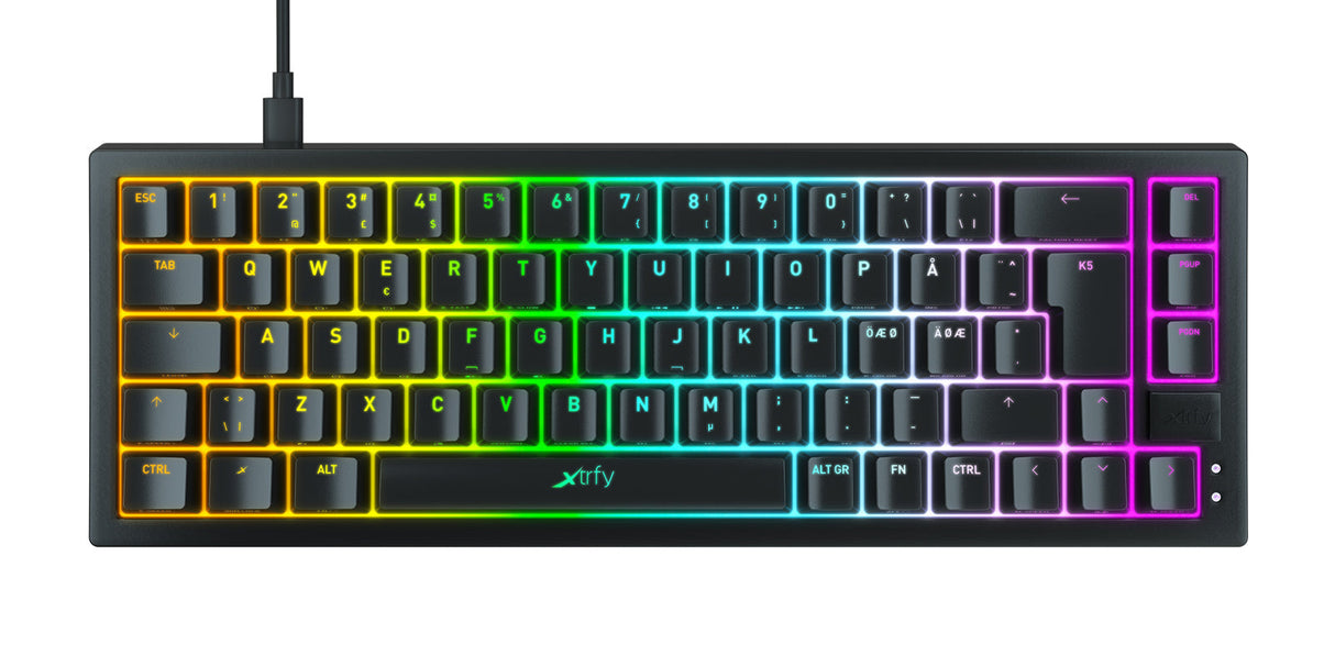 Xtrfy K5 RGB, Kompakt 65 % Svart