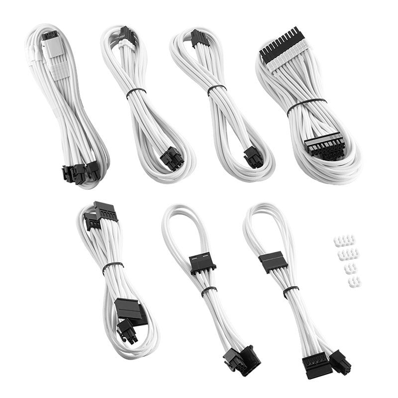 CableMod C-Series Pro ModMesh 12VHPWR Kabelsats För Corsair RM, RMi, RMx (Black Label) - Vit