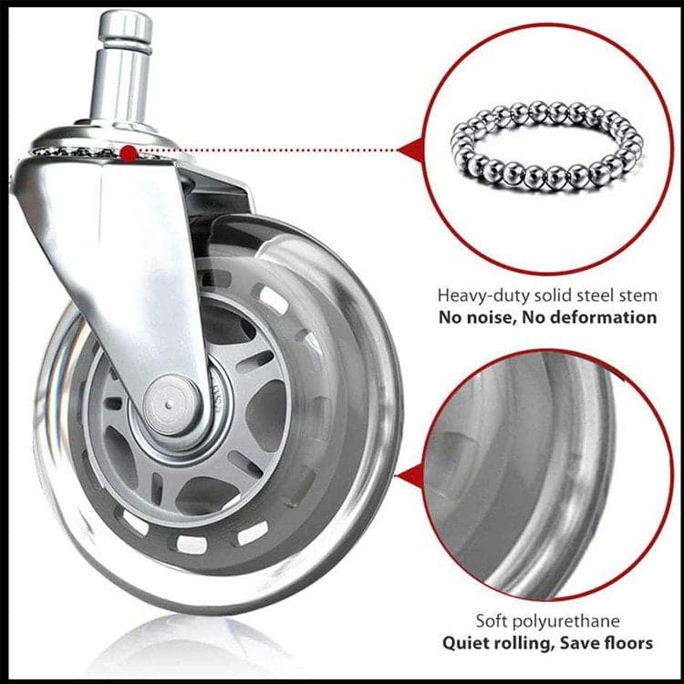 DON ONE - GCW750 Gaming Stol Hjulset Uppgradering 3" - Krom