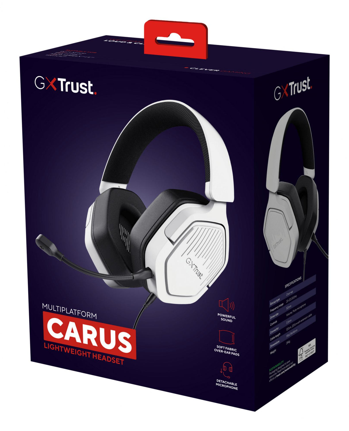 TRUST GXT492W CARUS HEADSET - VITT