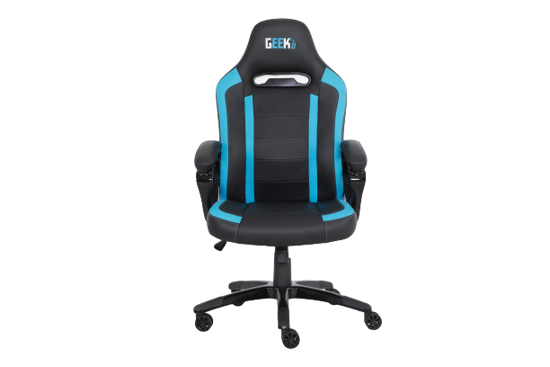 Geekd Raid Gaming Stol Svart/Blå - PU Läder - Upp Till 150 KG