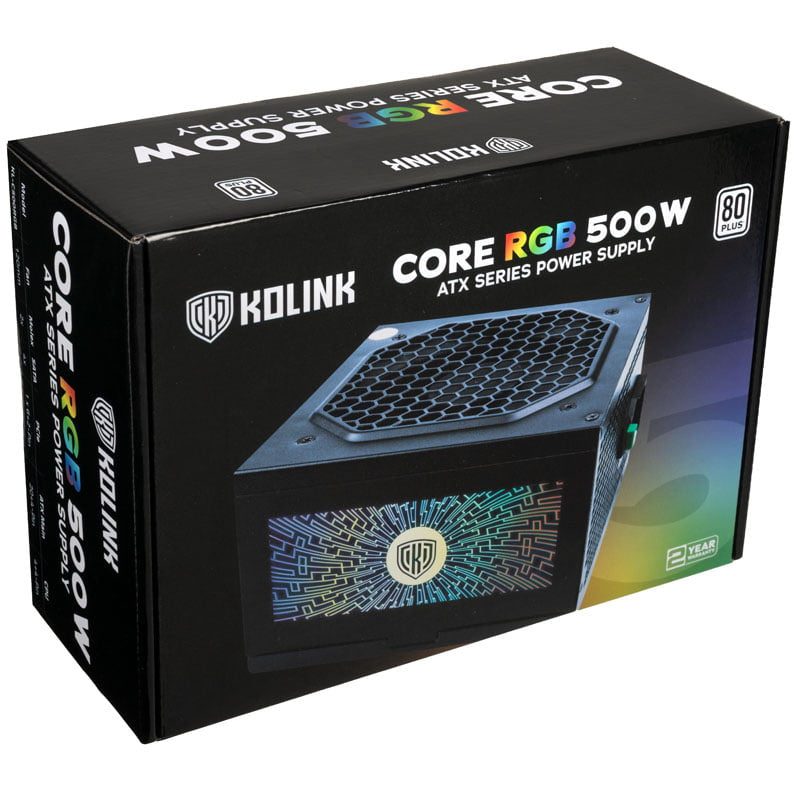 Kolink Core RGB 500W Power Supply 80 Plus Certifierad
