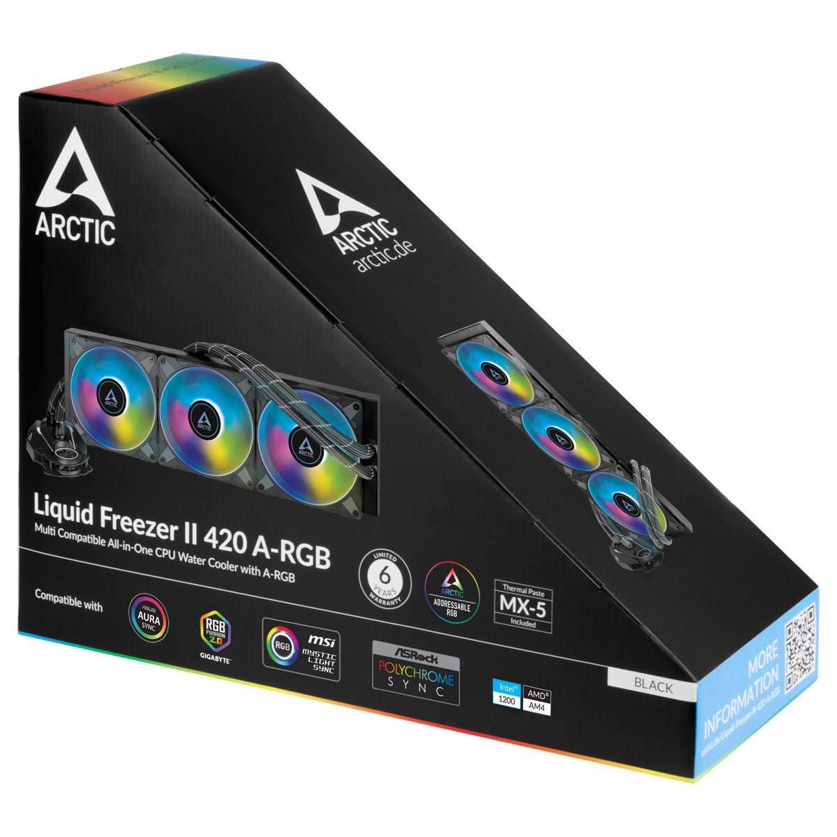 ARCTIC Liquid Freezer II 420 A-RGB Processorer Flytande Kylsystem 1-pack Svart 140 Mm