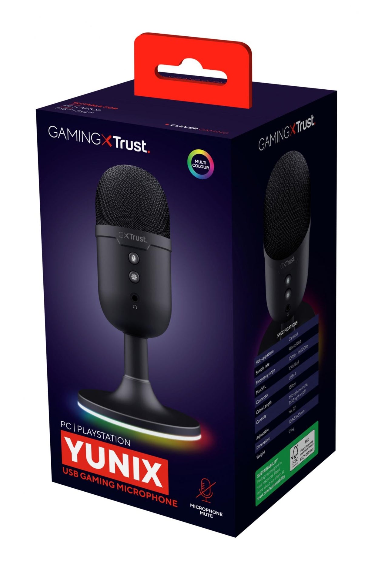TRUST GXT234 YUNIX USB MICROPHONE - SVART