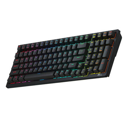 Trådlöst Mekaniskt Tangentbord Royal Kludge RK98 RGB, Brun Switch (svart)