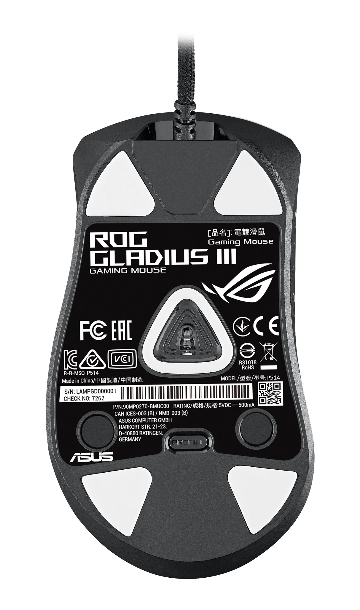 ASUS ROG Gladius III Trådbunden Spelmus
