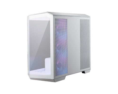 MSI MAG PANO M100R PZ White – hvidt PC-kabinet – hvidt kabinet set skråt