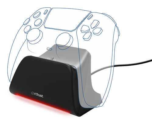 Trust GXT 255 – sort opladningsstander til PS5 – monteringsillustration