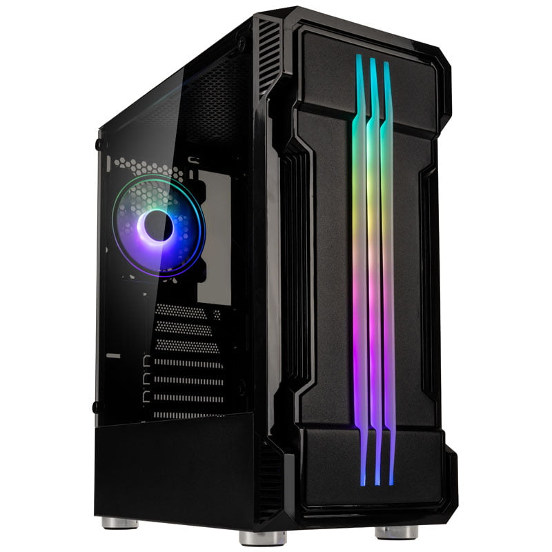 Kolink Inspire Series K10 Midi-Tower ARGB Gaming Case - Svart Fönster