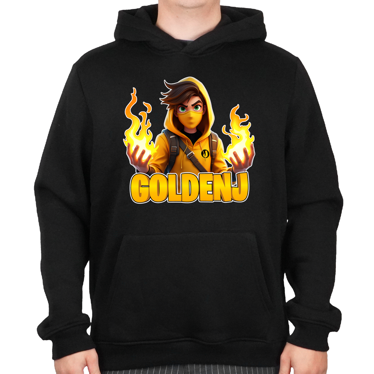 GoldenJ Flame Hoodie - Svart