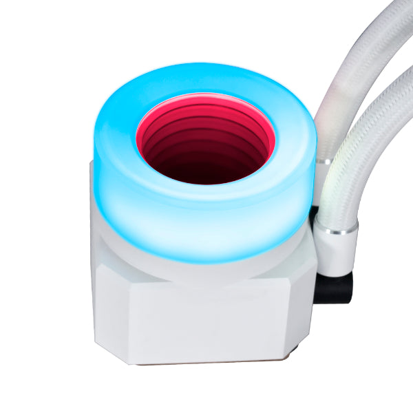 Lian Li Galahad II Trinity Performance 360 White - 3 Utbytbara Utseenden, RPM-omkopplarkontroll, Dubbelvågsradiatorpassningar, 4200 RPM Pumpmotor