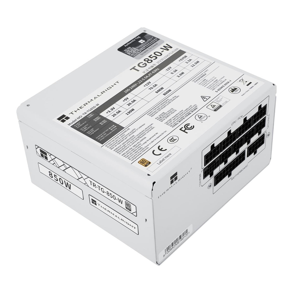 Thermalright TR-TG 850-W Vit - PSU, 80+ Guld