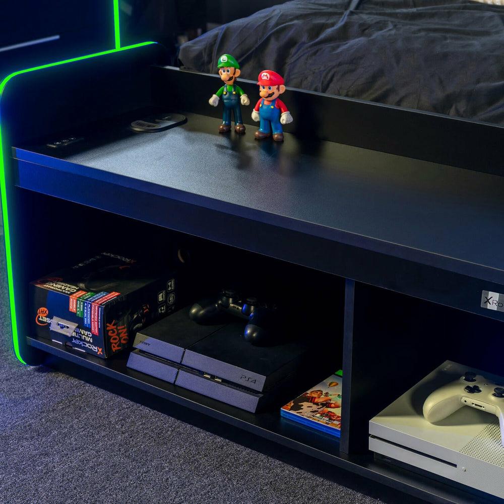 XROCKER ELECTRA TV MEDIASKÅP - SVART MED SVART LED