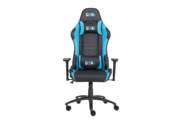 Geekd Vulcan Gaming Chair Svart/Blå - Topp PU-läder - Upp Till 120 KG