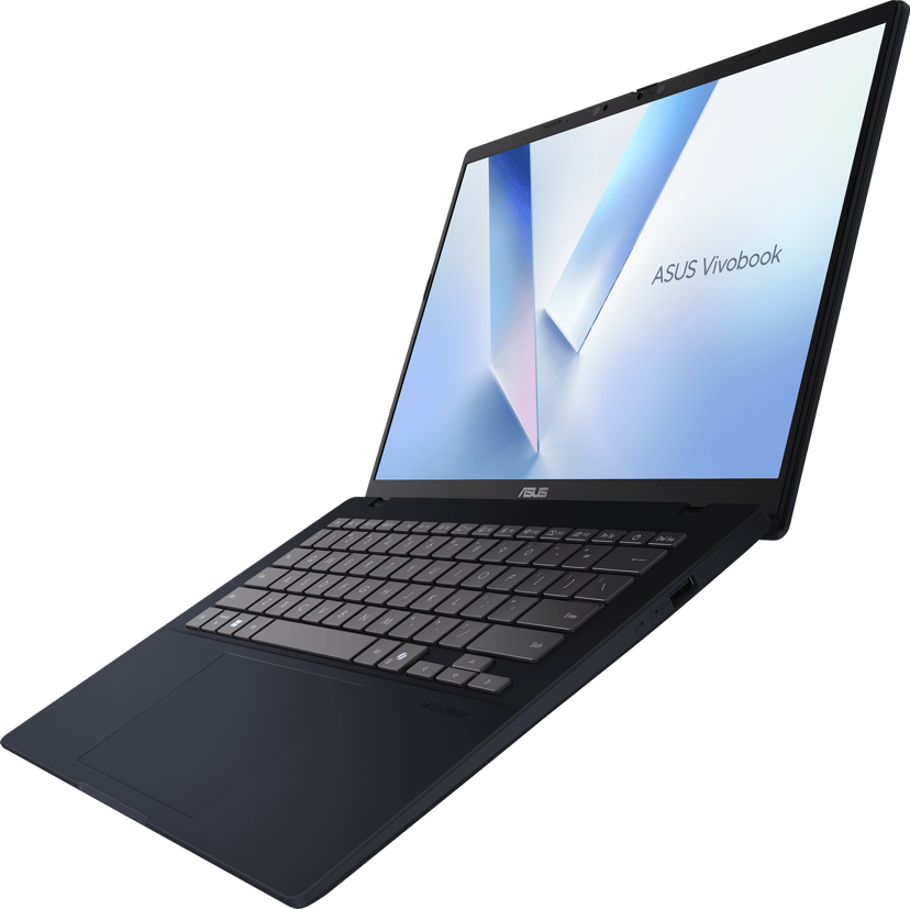 ASUS Vivobook 14 X1407QA-LY034W i Quiet Blue, åben set fra højre