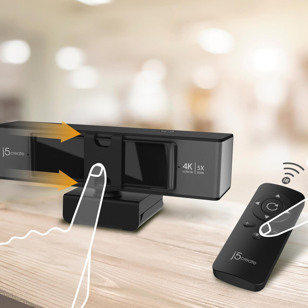 J5 USB 4K ULTRA HD WEBCAM 5X DIGITAL ZOOM RC